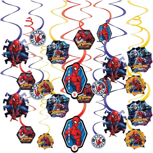 Spider-Man™ Webbed Wonder Swirl Value Pack - Set of 12 - Ultimate Party Decoration Kit, Eye-Catching & Easy Setup Swirl Decor...