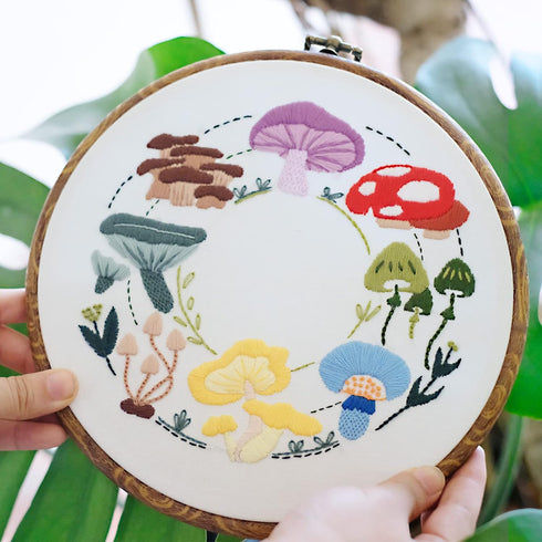 Basic Embroidery Stitch Kit: Perfect for Beginners with 28 Different Stitches and a Mushroom Embroidery Set......