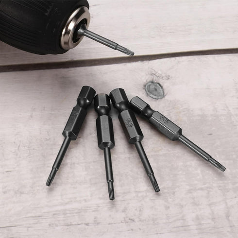 10ps TS8 Star 5 Point Screwdriver Bit 1/4" Hex Shank 2" Length Magnetic Security Torx Head Screw Driver Power Tool...