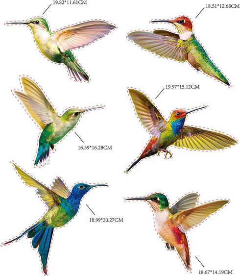 18 Pieces Large Size Hummingbird Window Clings Anti-collision Window Clings Decals to Prevent Bird Strikes on Window Glass Non Adhesive Vinyl Clin...