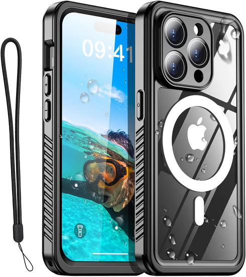 AICase iPhone 14 Pro Max Case Waterproof with MagSafe Clear Snowproof,Dustproof and Shockproof,IP68 Certified Full Body 360 Protection Fully Seale...