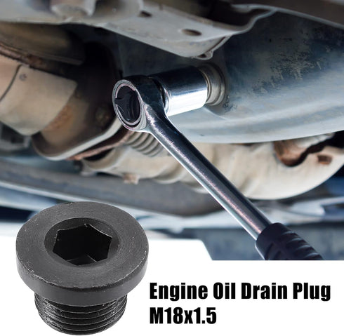 X AUTOHAUX M18x1.5 Steel Engine Oil Drain Plug Screw with Gasket for BMW 545i 550i 650i 750i 760i X5 X6 E60 E63 for Mazda 3 5 6 CX-5 CX-7 RX-8 Bla...