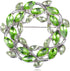 Alilang Women's Silvery Tone Green Crystal Rhinestone Floral Leaves Pin Brooch...