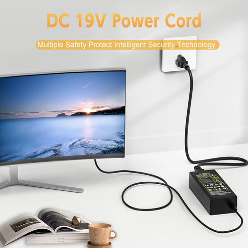 19V Power Cord Compatible with Samsung TV 32" UN32J4000, UN32J4000AF, UN32J400DAF, UN32J400DAFXZA, UN32J5205, UN32J5205AF, UN32J5205AFXZA, UN32J50...