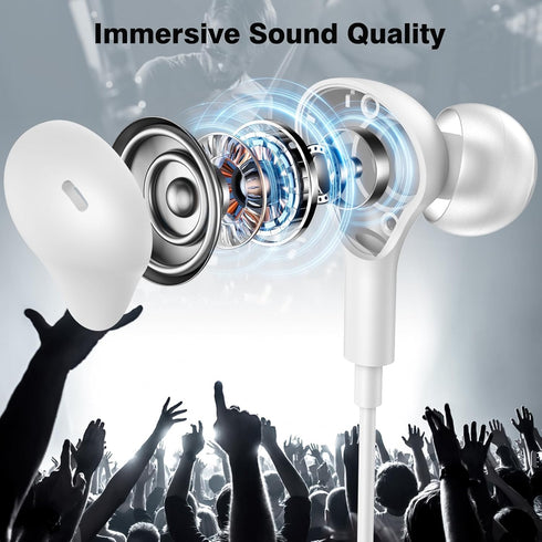 USB C Headphones Magnetic Wired Earbuds Stereo in-Ear Type C Earphones with Microphone Volume Control Noise Isolation for Samsung S24 S23 FE S22 U...