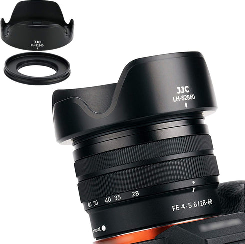 JJC Reversible Lens Hood Shade with 40.5mm Filter Adapter for Sony FE 28-60mm F4-5.6 SEL2860 on A7CII ZV-E1 A7C A7III A7RII & E PZ 16-50mm F3.5-5....