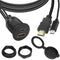 QIANRENON USB C&HDMI Threaded Flush Mount Waterproof Cable Adapter USB C 2.0+HDMI 1.4 Male to Female Panel Mount Extension Cable, 4K@60HZ, for Car...
