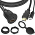 QIANRENON USB C&HDMI Threaded Flush Mount Waterproof Cable Adapter USB C 2.0+HDMI 1.4 Male to Female Panel Mount Extension Cable, 4K@60HZ, for Car...