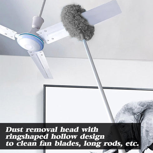 Fuzzy Fan Duster, Ceiling Fan Cleaner Duster with Extension Handle Microfiber Ceiling Fan Blade Cleaner Removable Washable Adjusts 13 to 57.1 in f...