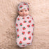 Swaddling Blanket for Baby, Sleeping Sacks, Unisex Baby Stuff with Hat, Strawberry...