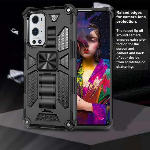 Ailiber Compatible with OnePlus 9 Pro Case with Screen Protector, for Magnetic Car Mount, Kickstand Holder, Rugged Shockproof Bumper Military Grad...