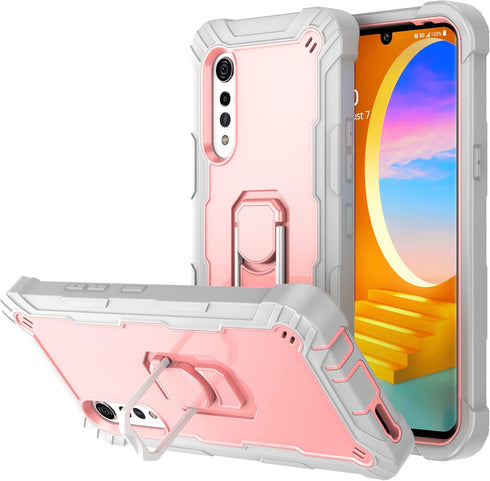 Asuwish Phone Case for LG Velvet 5G/LG Velvet Verizon G5 UW T-Mobile 2020 Cover with Ring Holder Stand Shockproof Hard Full Body Heavy Duty Cell A...