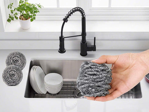 24 Pack 30g Stainless Steel Sponges - Stainless Steel Scouring Pad, Steel Wool Scrubber, Metal Scrubbers for Pans, Steel Wool Soap Pads, Cooking U...