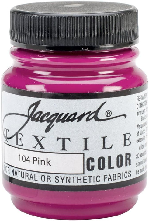 Jacquard Fsabric Paint 2.25 Oz Pink for Clothes, Furniture Upholstery, Shoes or Tote Bags...