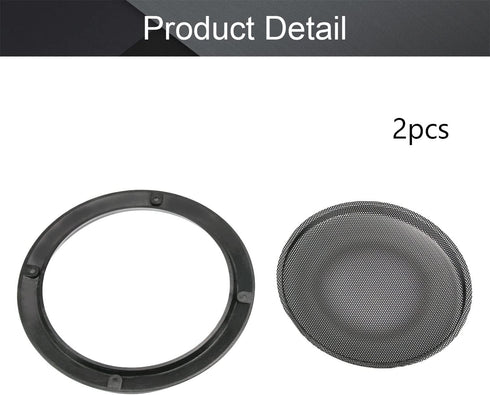 Fielect 2Pcs 6.5" Speaker Grill Cover Mesh Decorative Circle SubWoofer Grill Cover Guard Protector Cover Audio Accessories Metal Trim Silver with ...