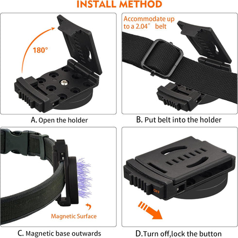 MUTUACTOR Magnetic Tool Belt Clip,Non-Slip Magnet Tool Holder for Belt,Strong Magnetic Clip Tool Belt Accessories for Hammer Screwdrivers Adjustab...