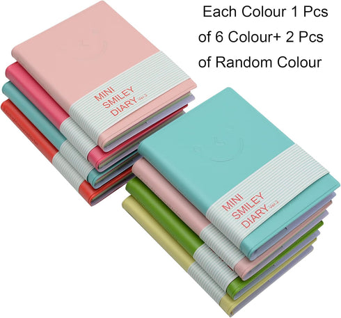 Yansanido 8 Pcs 3 Inch x 4 Inch 96 Sheets (192 Pages) Pocket Notebook with PU Leather Case Softcover for School and Office Supplies Color Random...