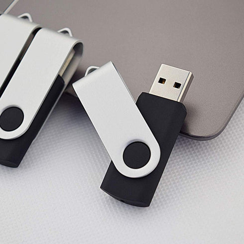 Aiibe 5 Pack 64GB USB Flash Drive 64 GB Flash Drives Thumb Drive Swivel USB Stick USB 2.0 Pen Drive (64G, 5 Mixed Colors: Black Red Yellow White P...