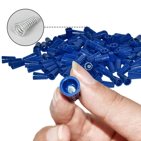 Eagles 100Pcs Twist on Wire Connectors - Blue #20 - #18 AWG Wire Cap Bulk with Spring Inserted, Easy Screw on Electrical Caps...