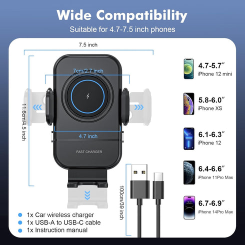 Wireless Car Mount Charger 15W MAX Superfast Charging Special Designed Air Vent Magnetic Wireless Charger for iPhone 14/13/12 Series......