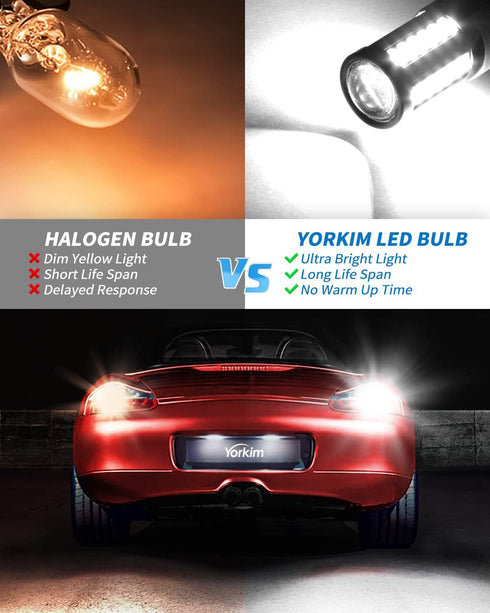 Yorkim 7440 Led Bulb Bright White Lights, T20 Led Bulb, 7443 7441 Led Bulbs, W21W Lights, 7444 Bulbs for reverse/backup/brake light - 5730 33 SMD ...