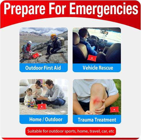 First Aid Kit - 92 Piece Mini Emergency Kits for Car, Basic Outdoor Essentials Survival Trauma Kit Bag, Small Travel Medicine Kit for Home, Sports...
