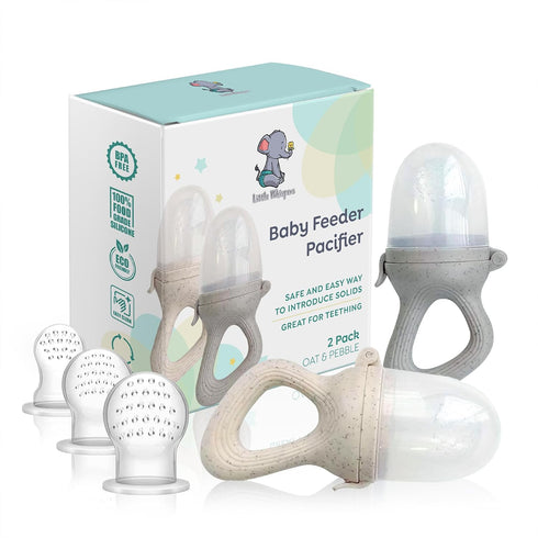 LittleWhispers Baby Fruit & Food Feeder Pacifier - Pacifier Feeders for Fresh Fruit or Frozen Breastmilk - Infant Teething Relief - Set of 2...