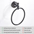 Oil Rubble Bronze Brass Bath Towel Ring, Wall Mounted Black Bathroom Hardware Accessories, Pattern Carving Design...