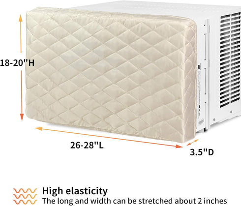 Homydom AC Cover Indoor, Air Conditioner Defender, Double Insulation, High Elasticity, Light Yellow, L-28"x 20"x 3.5"(L x H x D)...