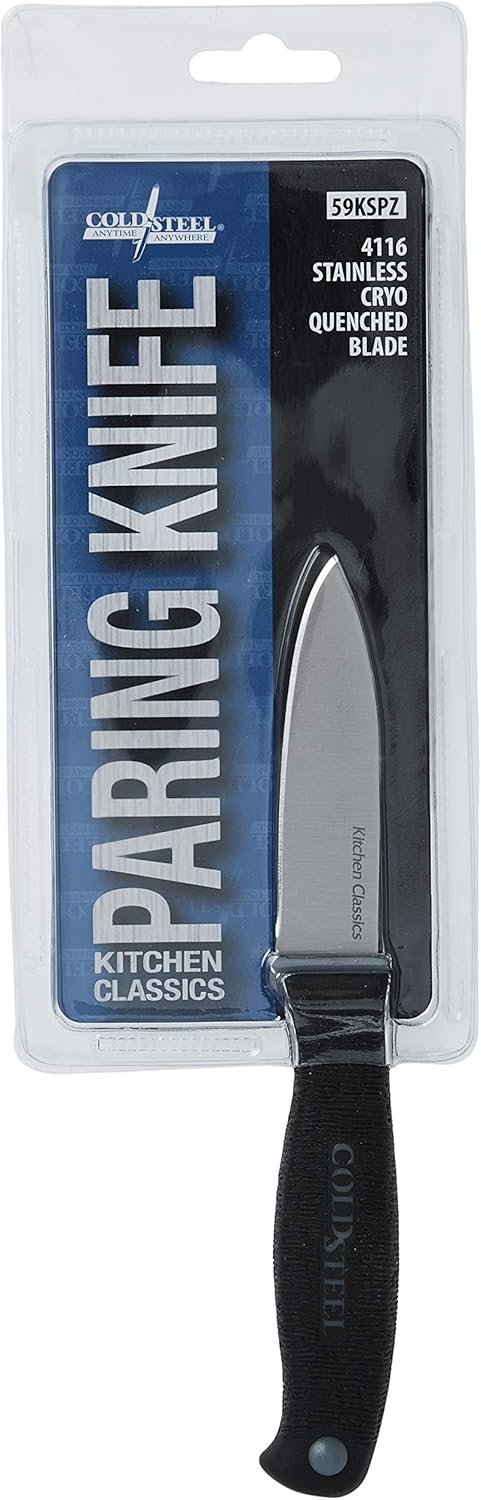 Cold Steel Paring Knife | Compact Lightweight Durable Cryo-Quenched German 4116 Stainless Steel Fixed Blade Knife with Ergonomic Kray-Ex Handle | ...