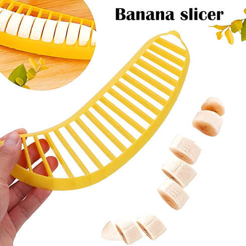 Guyuyii Banana Slicer – Safe, Easy Kitchen Gadget for Kids and Adults | Get 18 Even Slices in Seconds | Perfect for Fruit Salad, Cereal and Desser...