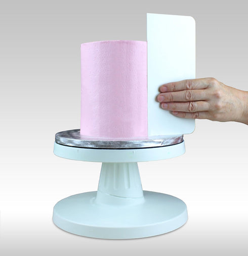 PME Cake Decorating 8" Tall Plain Edge Plastic Side Scraper 8 x 3.7 Inches, White, Standard...