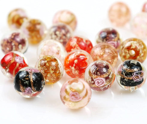 Artsy Crafts 20 Pcs Assorted Glow in The Dark Firefly Beads 12mm European Lampwork Luminous Glass Beads for Jewelry Making Charm Bracelet Necklace...