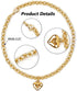 Dog Collar and Cat Chain Necklace Stainless Steel Adjustable 18K Gold Heart-Shaped Necklace for Small Pets Cats Kitten Puppy (Gold, 7 inch)...