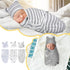 3-Pack Baby Swaddle Sleep Sacks Baby Swaddle Blanket Wrap for Boys Girls,Babies Swaddle Sack with Hat for 0-3 Months Newborn (D)...