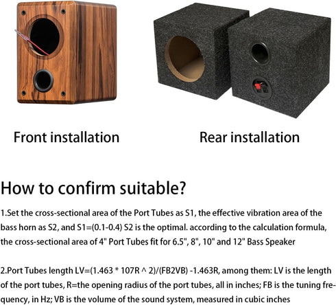 Speaker Cabinet Port Tubes for PA/DJ Speaker Cabinets Subwoofer Bass Reflex Tube Bass Box Vent, 4" Diameter, 4.5" Length - 2Pack...