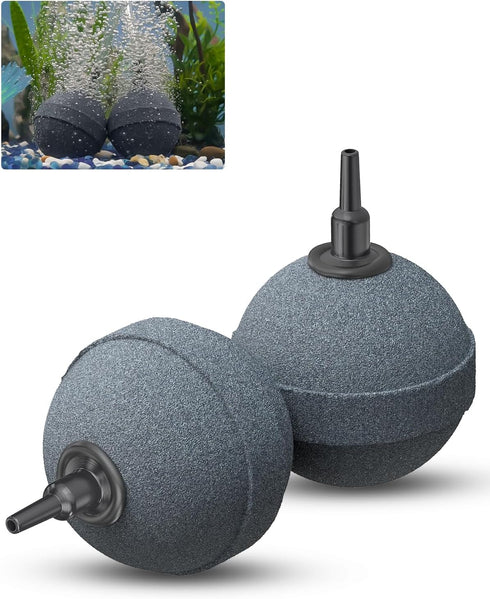Pawfly Air Stone 2 Inch, Aquarium Air Stone Ball Bubbler Airstone Oxygen Diffuser for Pump Fish Tank Buckets Small Pond and DWC System, 2 Pack...