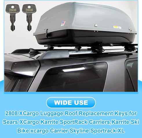 2808 X-Cargo Luggage Roof Replacement Keys,Replacement Keys for X-Cargo roof Racks,X-Cargo Roof Rack Key Karrite Ski Bike xcargo Carrier Skyline S...