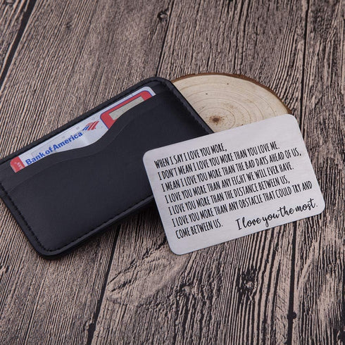 Fleure Esme Wallet Insert Card Gifts For Men Husband From Wife Girlfriend Boyfriend Birthday Gifts Metal Mini Love Note Valentine Wedding Gifts Fo...