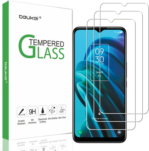 beukei (3 Pack) Compatible for TCL T767W / TCL 30 XE 5G Screen Protector Tempered Glass,Touch Sensitive,Case Friendly, 9H Hardness...
