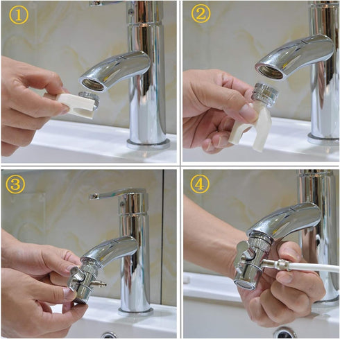 Water Flosser for Family Use, Oral Irrigator Non-Electric Safety Adjustable Faucet & Shower Spa, Water Pressure Dental Oral Care Tooth Cleaning....