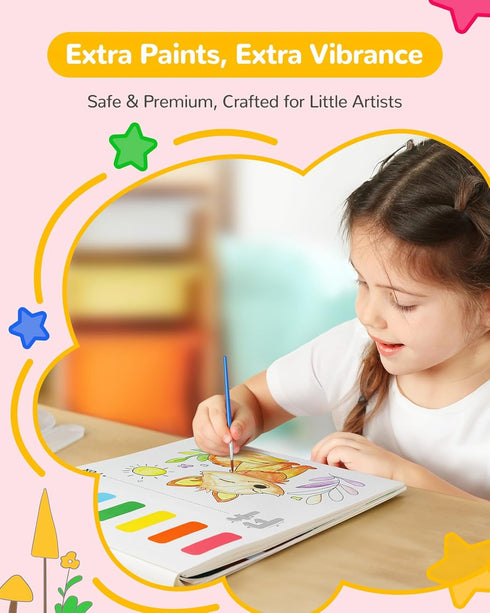 TECJOE Paint with Water Coloring Books for Toddlers, 26 Pages A to Z Animal Watercolor Paint Set with 3 Brushes, Mess Free Watercolor Painting Kit...