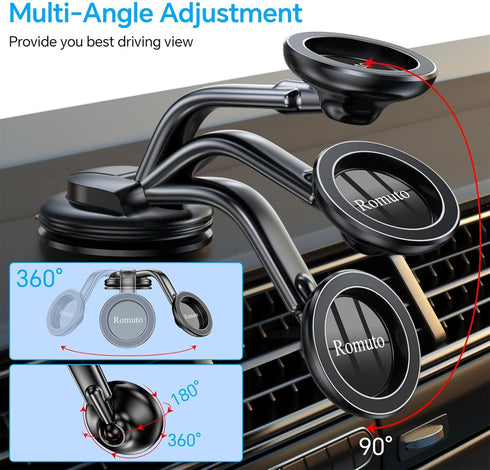 for MagSafe Car Mount?Strong Magnets?MagSafe Windshield Mount Magnetic Phone Holder for Car Dash Windshield Universal Hands Free Car Phone Holder ...