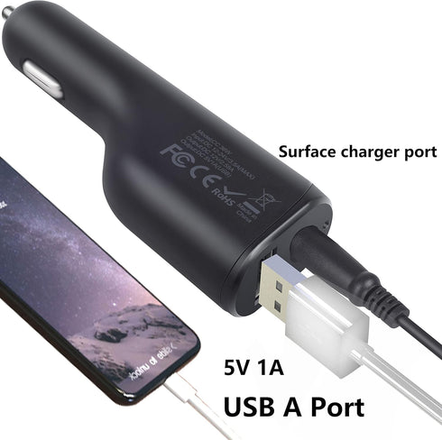 Surface Pro Car Charger Surface Laptop Car Charger,36W 12V 2.58A Power Supply for Microsoft Surface Pro 3/4/5/6/Book/Go,Surface Pro 9,Surface Lapt...