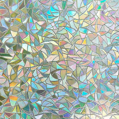 LEMON CLOUD Window Privacy Film, Decorative Window Film, Stained Glass Window Stickers, Rainbow Cling Holographic, Window Covering Prism Film, No ...