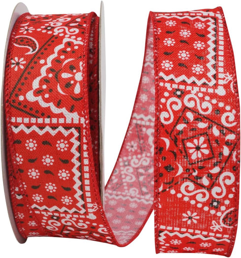 Reliant Ribbon Bandana Today Wired Edge Ribbon, 1-1/2 Inch X 20 Yards, Red...