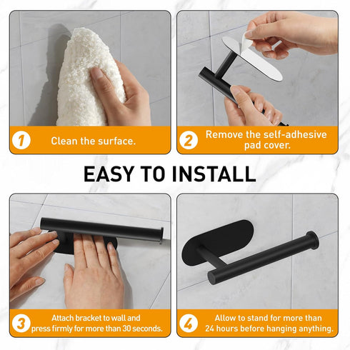 Toilet Paper Holder, Rustproof Adhesive Toilet Paper Holder, Stainless Steel Toilet Roll Holder Self Adhesive, No Drilling Toilet Paper Roll Holde...