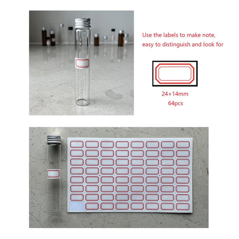 30ml Glass Clear Test Tubes with Screw Caps and Plastic Stoppers, Liquid Sample Vial, Leak-Proof Flat Test Tubes, 6PCS...