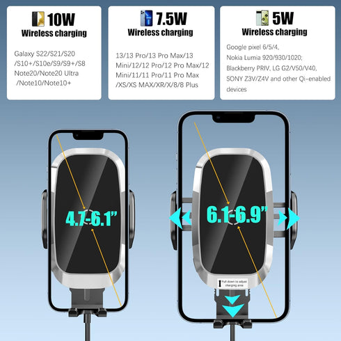 Aukvite Wireless Car Charger Mount, Phone Mount for Car Wireless Charger for iPhone 14/13/12 Series, Air Vent Phone Holder for Car Compatible with...
