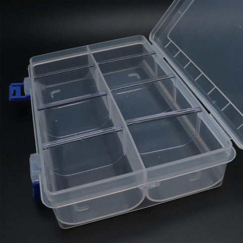 8 Grids Plastic Storage Box with Removable Divider Case for Electronics Jewelry Sewing Tool Gadgets...